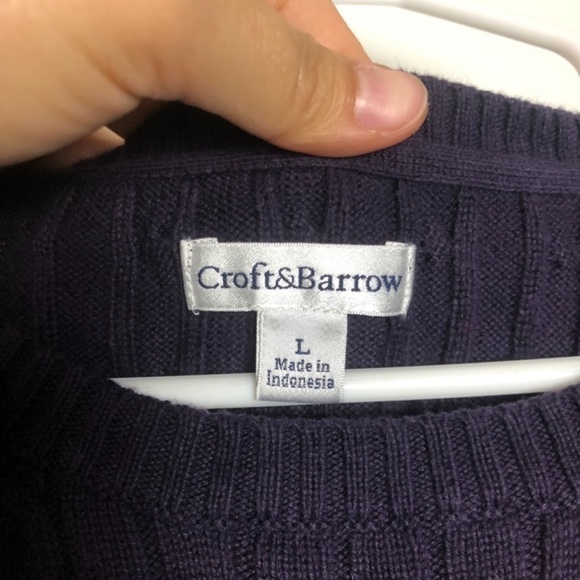 Croft & Barrow Purple Long Sleeve Sweater Women Size L - Picture 3 of 5